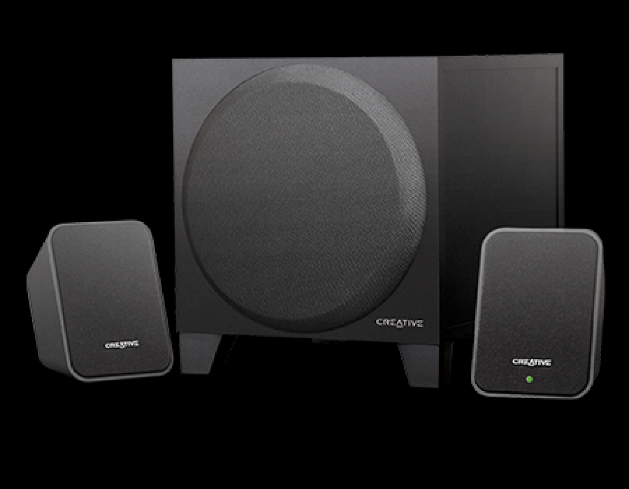 [09/09/2011] 2.1: die kleinen Boxen sparen Platz, der Subwoofer übernimmt den Bass. Dafür schwächelt oft der Mitteltonbereich