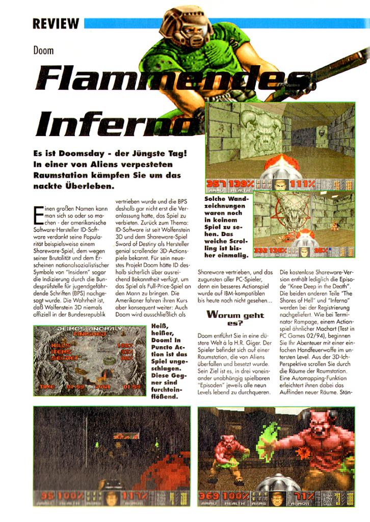 [04/09/2011] Der Doom-Test von PC Games, Seite 1. Um den Text lesen zu können, klickt bitte auf 