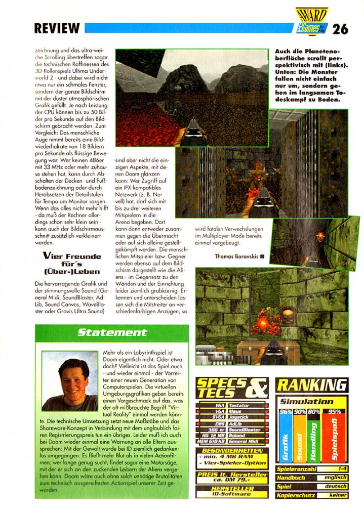 [04/09/2011] Der Doom-Test von PC Games, Seite 3. Um den Text lesen zu können, klickt bitte auf 