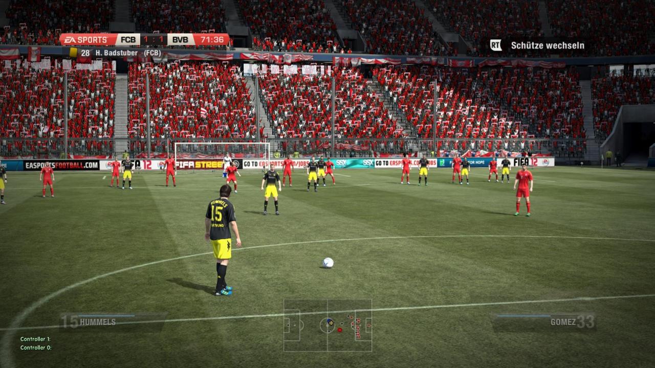 [22/09/2011] Weitere Screenshots aus dem Test zu FIFA 12. Das Spiel begeistert und kann sich gegen PES 2012 durchzusetzen. (8)