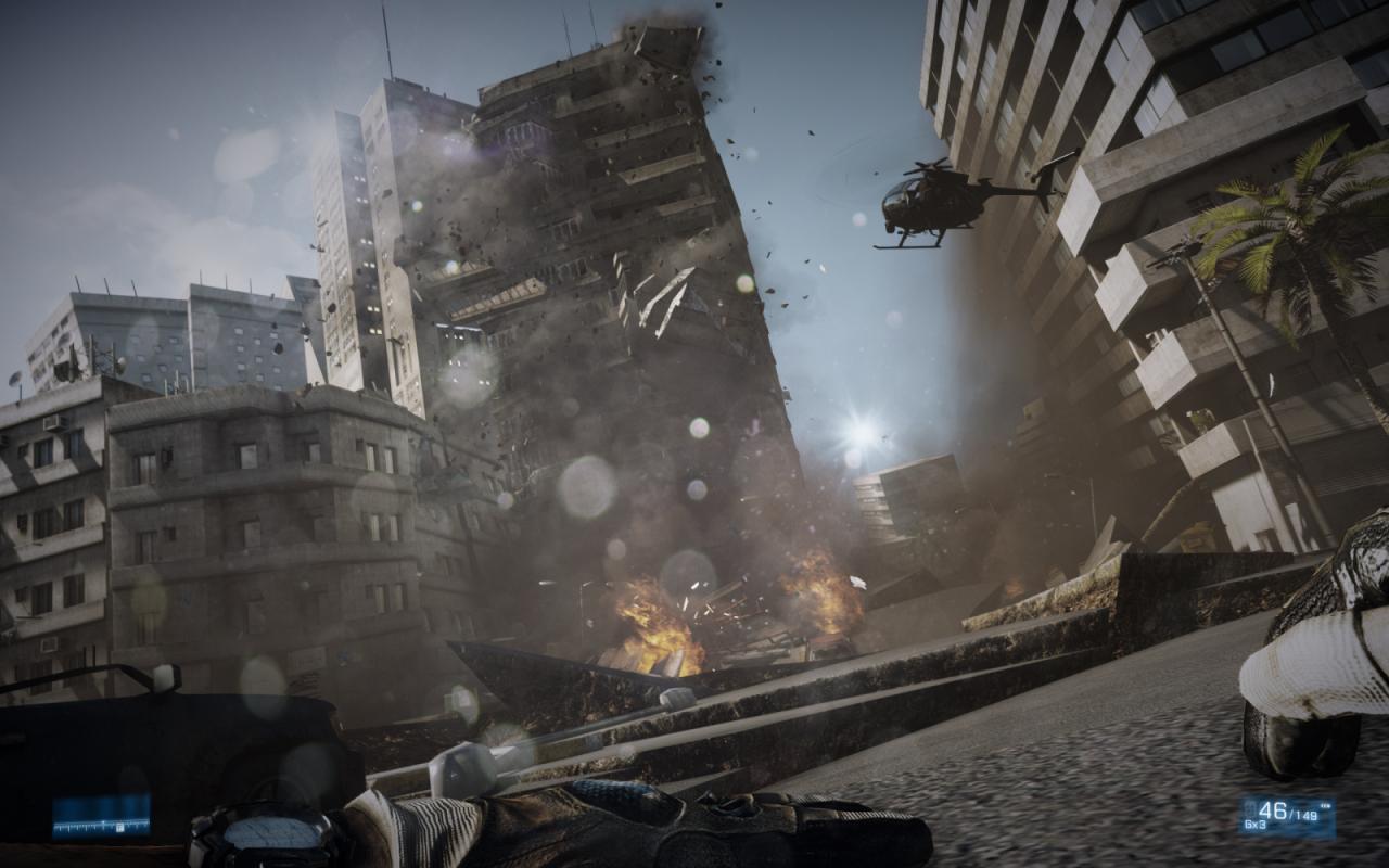 [21/10/2011] Battlefield 3: In Battlefield 3 könnt ihr auch im Mehrspielermodus Gebäude zerstören. Im Einzelspielermodus hingegen beeindruckte vor allem ein Erdbeben, das die gesamte Umgebung in Schutt und Asche legte.