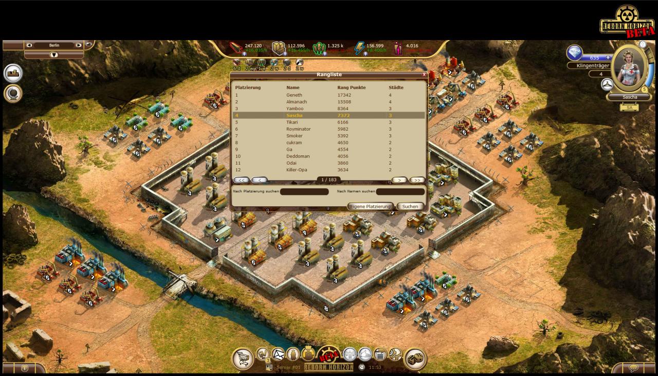 [26/10/2011] Reborn Horizon: Einsteiger-Tipps zum neuen Browserspiel, das in einer postapokalyptischen Endzeit spielt. (7)