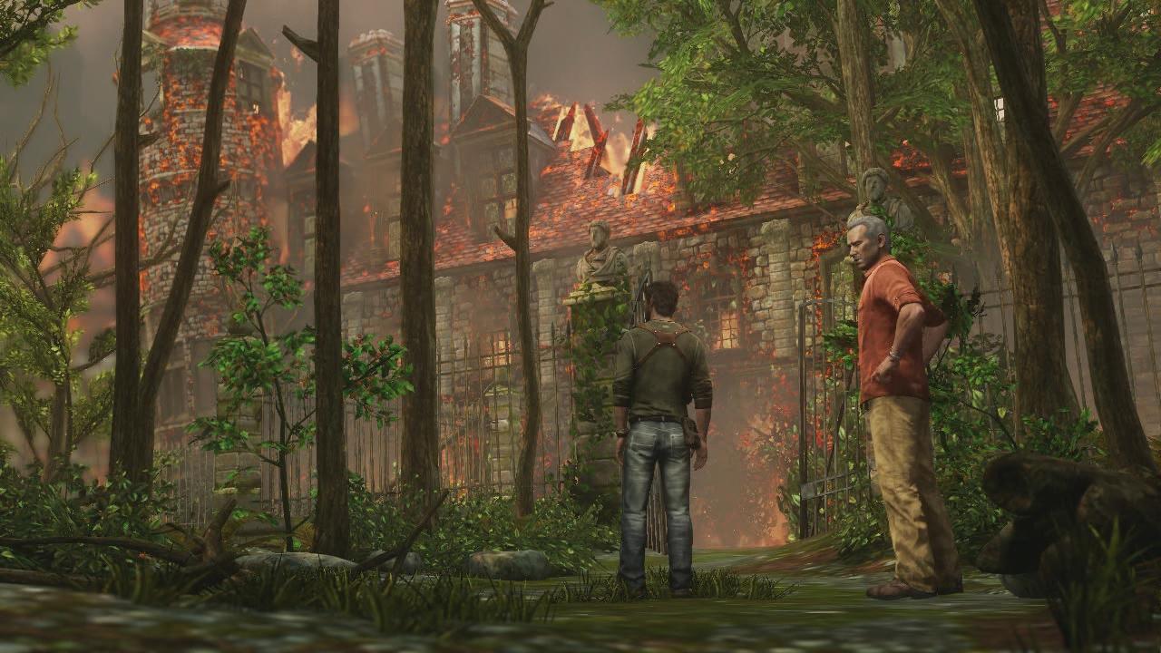 [27/10/2011] Nathan und Sully betrachten das abbrennende Haus. 