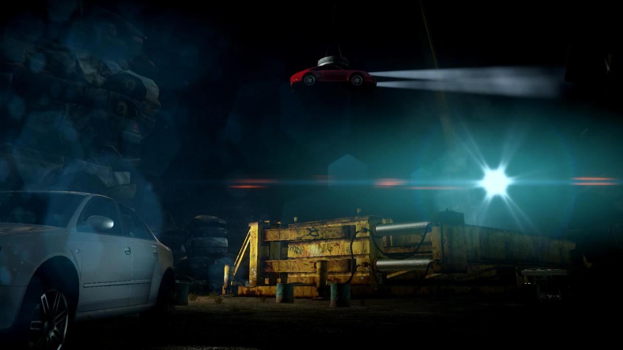 [14/11/2011] Zu Beginn von Need for Speed: The Run möchten euch Mafiosi in einer Schrottpresse erledigen.