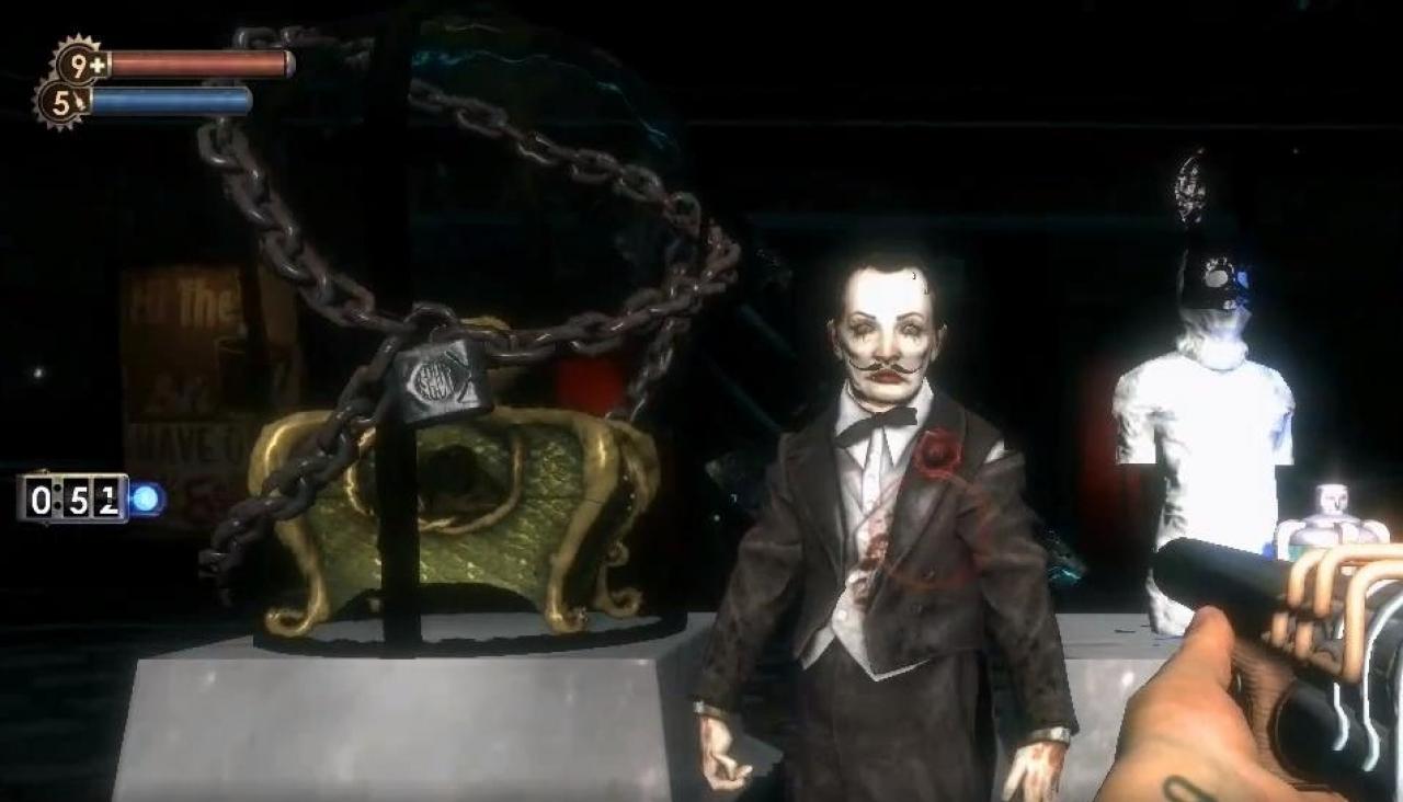 [04/11/2011] Sander Cohen aus Bioshock: Künstler sind oftmals etwas ungewöhnlich. Sander Cohen hat die Grenze zum Wahnsinn allerdings eindeutig überschritten. Ihr müsst beispielsweise seine ehemaligen Schüler für ein neues Kunstwerk töten.