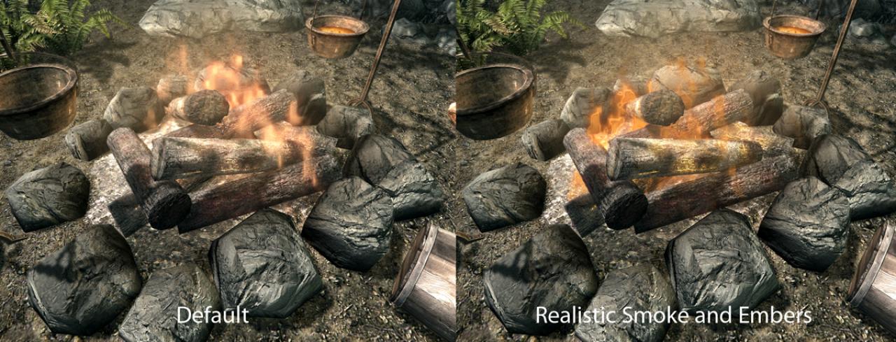 [22/11/2011] Mit dieser Mod sieht nicht nur das Feuer in The Elder Scrolls 5: Skyrim besser aus, die Asche bekommt mehr Details spendiert.