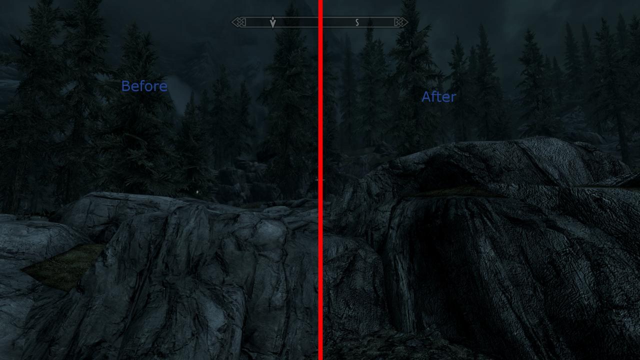 [25/11/2011] Mit den neuen Texturen für Berge, Straßen und Brücken sieht Skyrim gleich noch einmal besser aus.