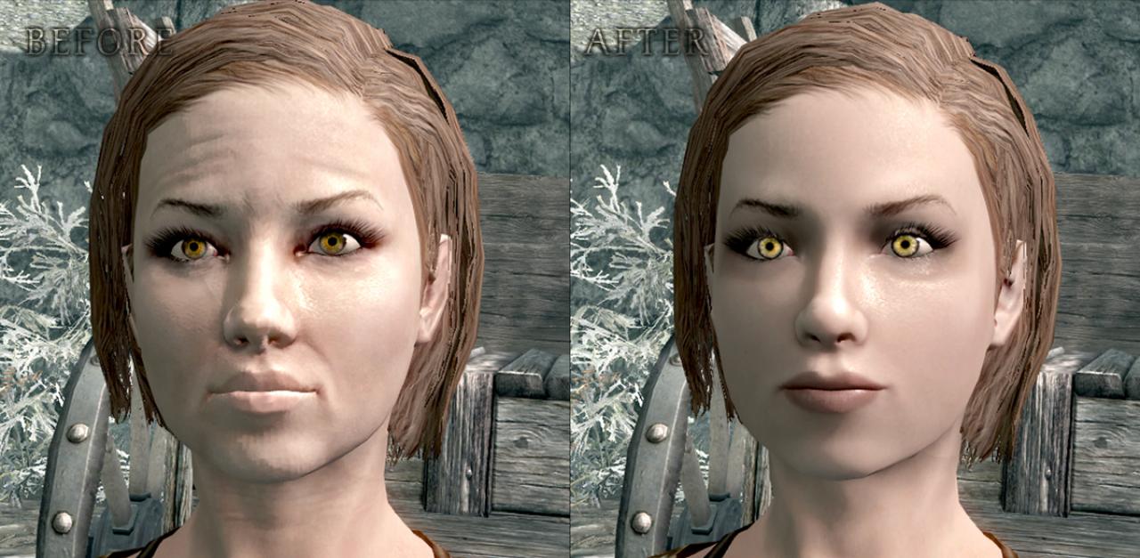 [29/11/2011] Mit Smooth Faces für Skyrim sehen die Gesichter der NPCs deutlich ruhiger aus.