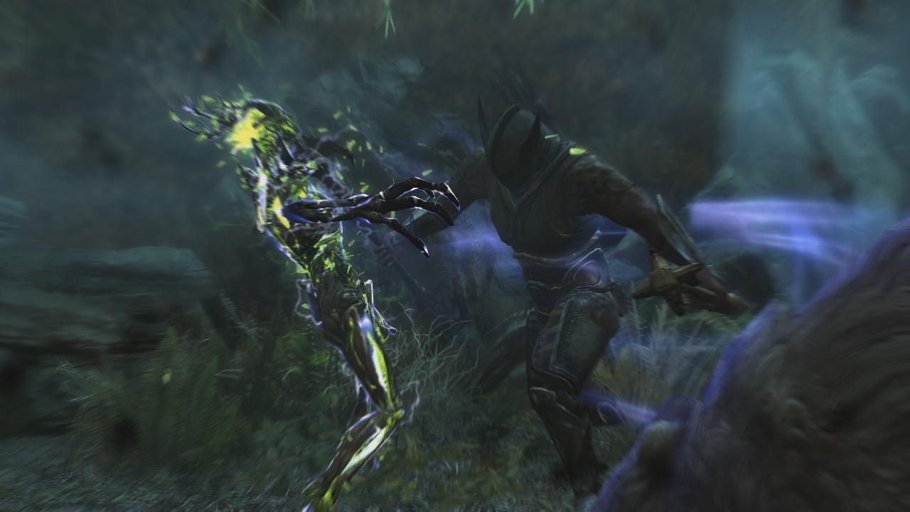 [10/11/2011] Hin und wieder werden Kämpfe durch Zeitlupenanimationen beendet, in denen es auch ganz schön blutig zugehen kann. - Bild stammt aus der Xbox 360-Version von The Elder Scrolls 5: Skyrim.