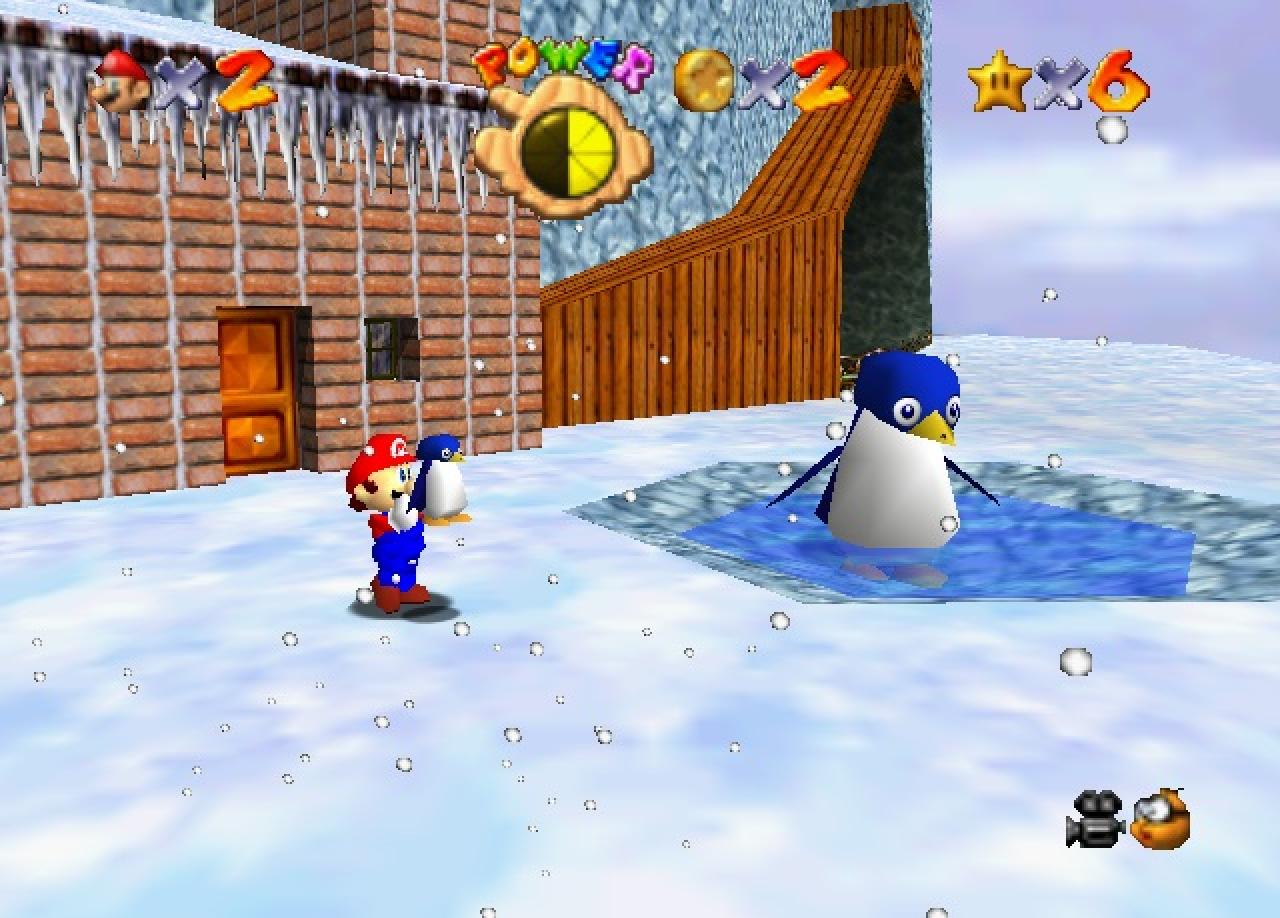 Super Mario 64: Mario und Pinguin
