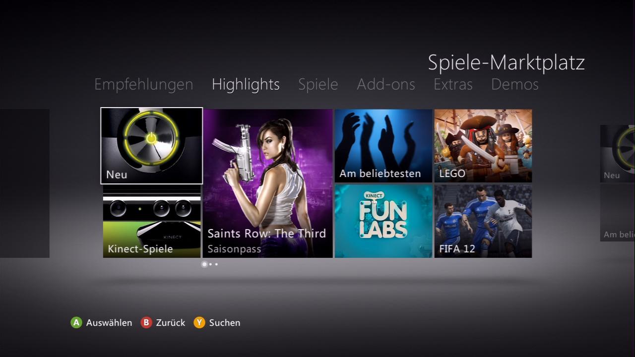 [06/12/2011] 6. Dezember 2011: Die Xbox 360 erhält ein optisch aufgepepptes Dashboard - und neue Apps, darunter Sky Go.