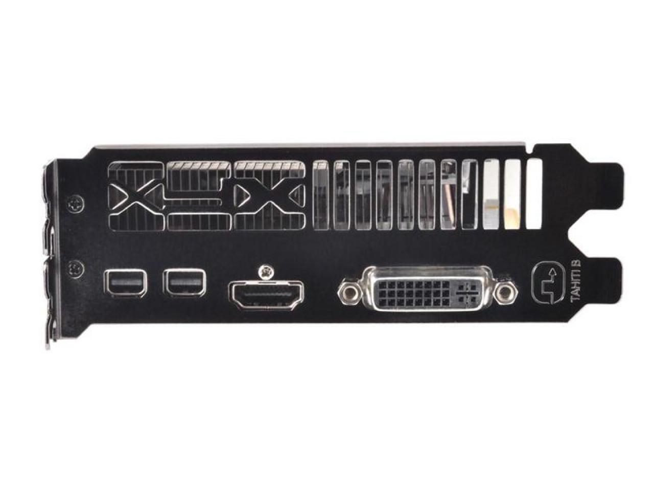 [20/01/2012] Standardanschlüsse einer AMD 7970 (von links nach rechts): zwei Mal Display-Port, HDMI und DVI.