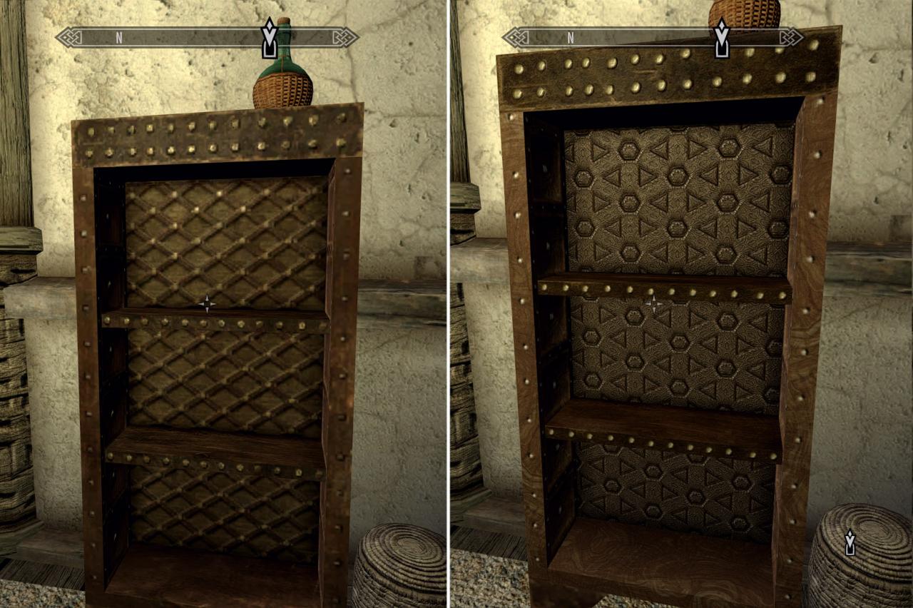 [10/01/2012] Die edlen Einrichtungsgegenstände in Skyrim wurden mit einer entsprechenden Textur versehen.