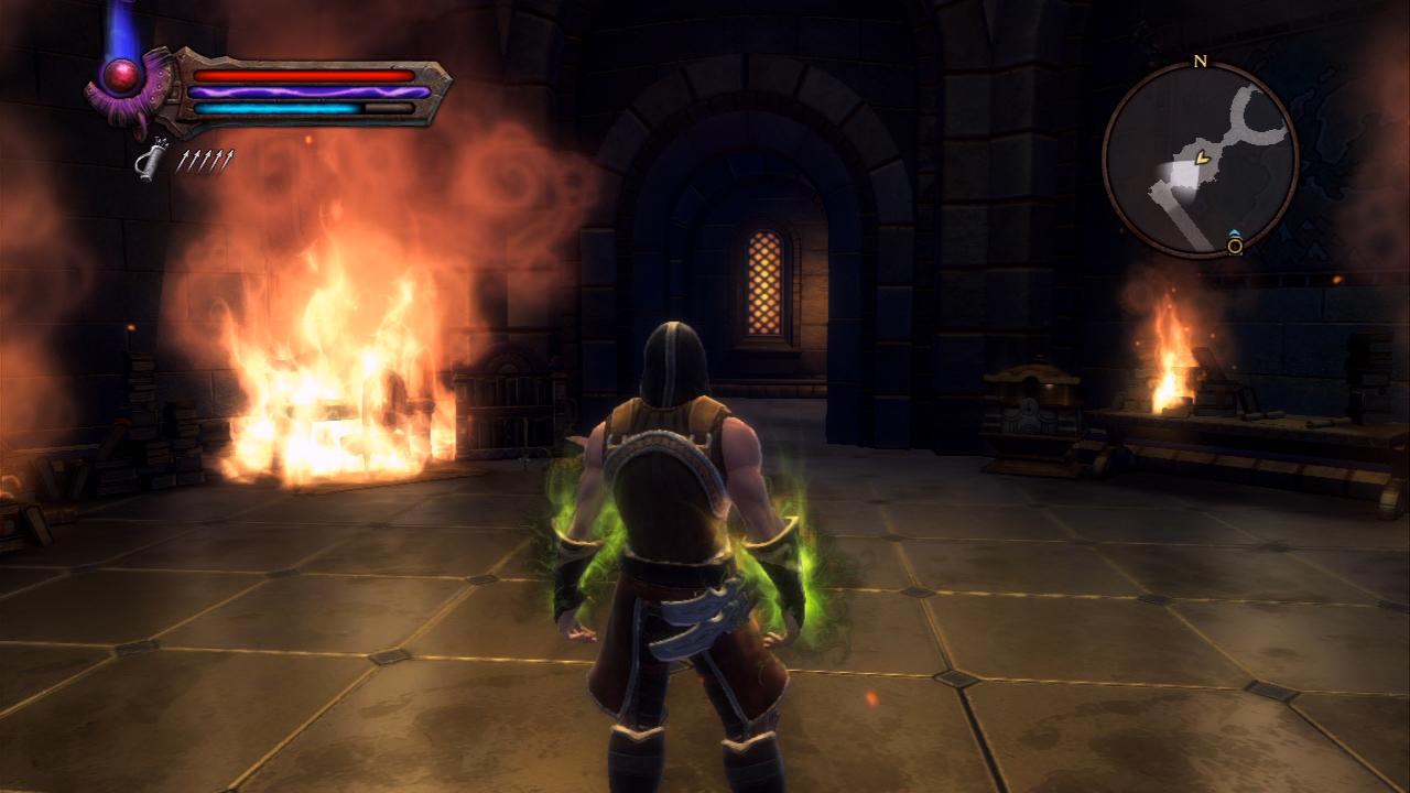 [10/02/2012] Kingdoms of Amalur: Reckoning-Komplettlösung - Octienne flieht auf das Gerüst. Dort findet der eigentliche Kampf statt.