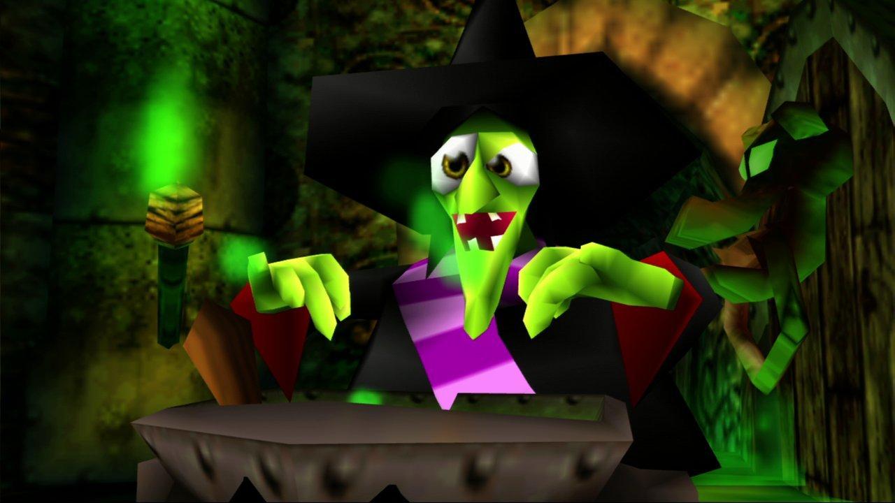 [01/02/2012] Gruntilda Winkybunion aus Banjo Kazooie bedient so ziemlich jedes comichafte Klischee einer Hexe. Grüne Haut, spitzer Hut, schiefe Zähne und vor allem: böse. Gruntilda ist die der Bösewicht im Spiel und entführt Banjos Schwester Tootie, um sich deren Schönheit einzuverleiben.
