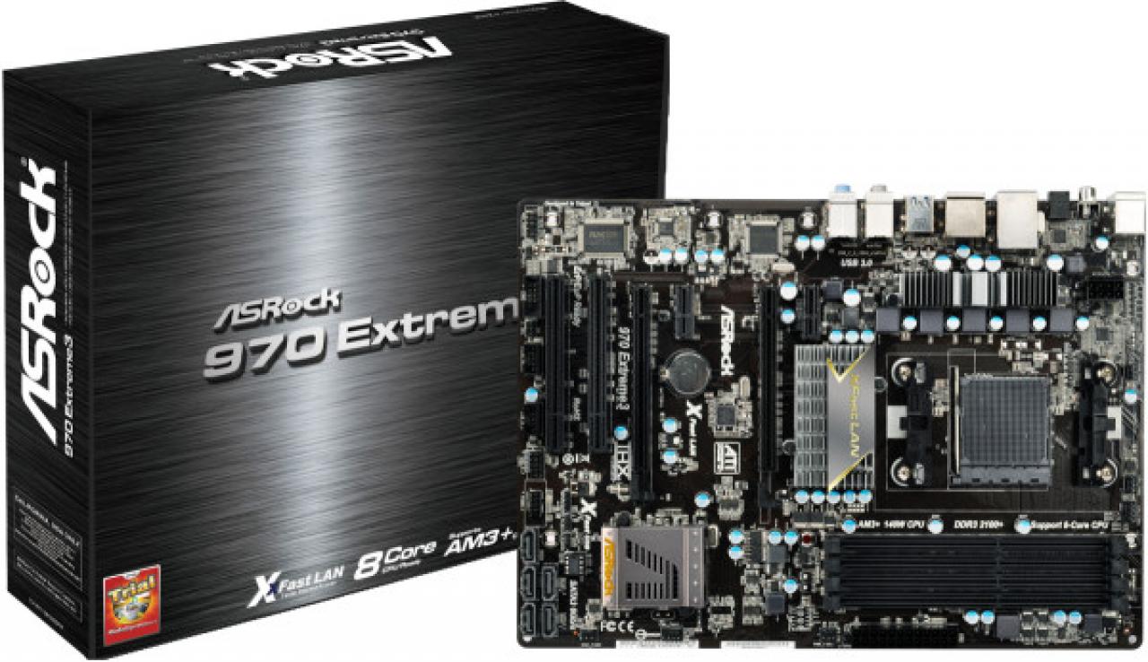 [30/03/2012] Grundlage für unseren Mittelklasse PC mit einem AMD X4 965 BE: das ASRock 970 Extreme3