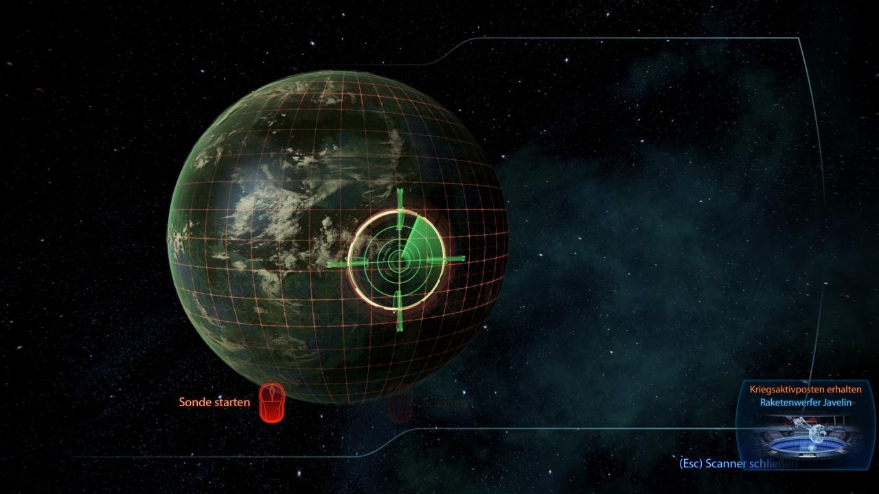 [05/03/2012] Sobald der Scanner etwas Interessantes auf einem Planeten entdeckt, kommt das aus Mass Effect 2 bekannte Scanner-Minispiel zum Einsatz. Es ist nun aber meist binnen Sekunden erledigt und nervt daher nicht. Rohstoffe müsst Ihr in Mass Effect 3 nicht mehr sammeln!