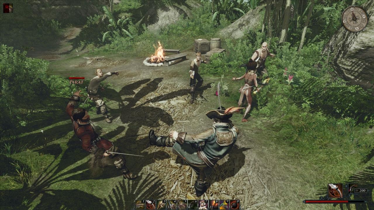 [20/04/2012] Kämpfe gegen mehrere Gegner gleichzeitig sind auch in Risen 2 wieder knackig schwer.