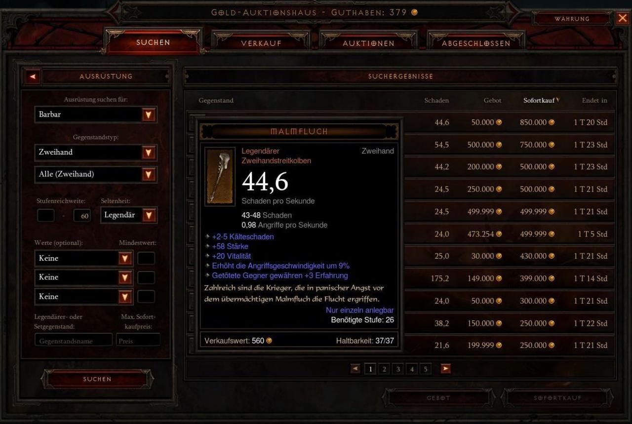 [16/05/2012] Auch die Qualität der legendären Items war zunächst unbefriedigend. Hier besserte Blizzard mit mehreren Patches kräftig nach.