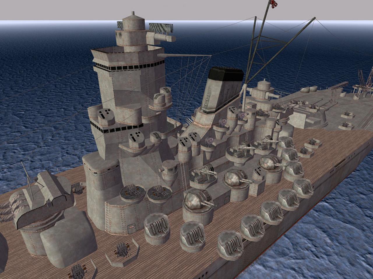 [24/05/2012] Yamato mit zahllosen Flakgeschützen.