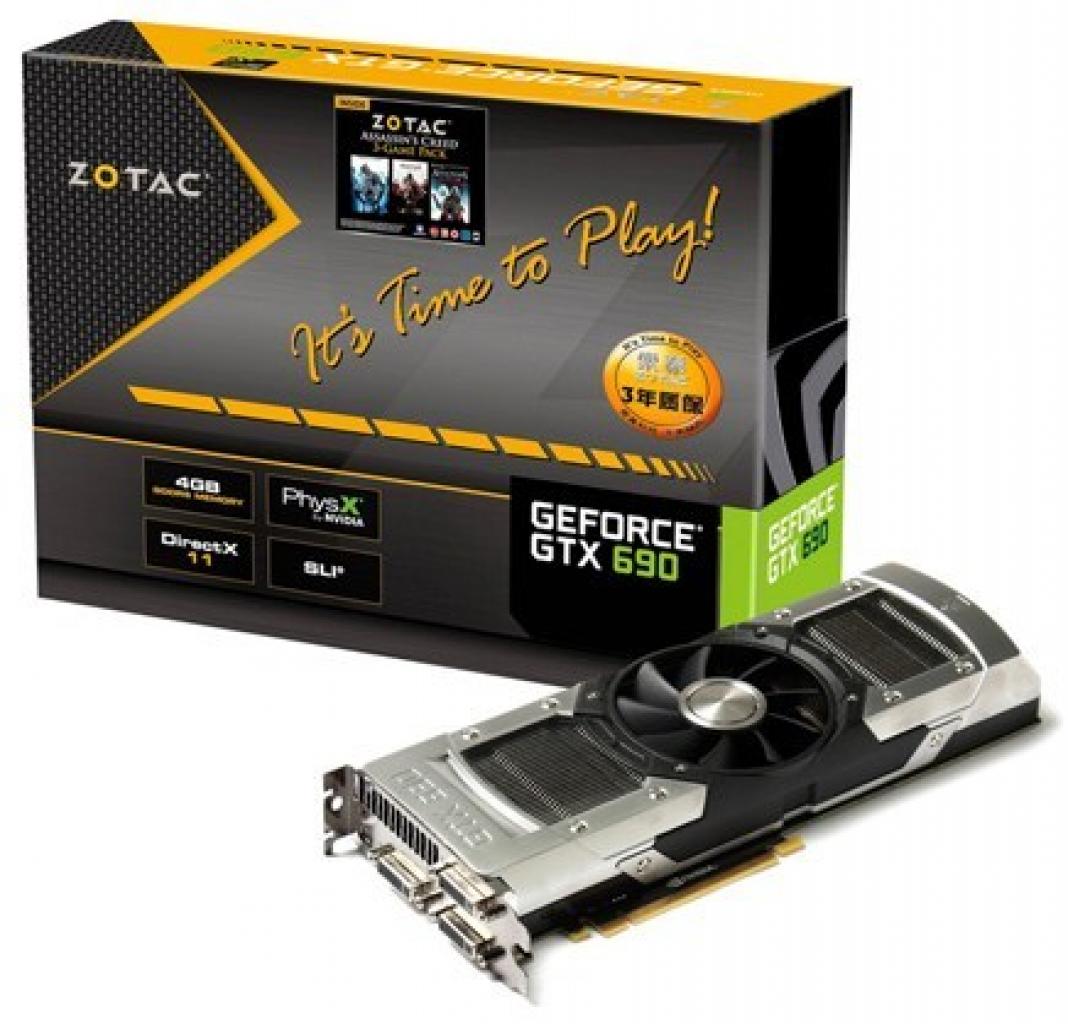 [04/05/2012] Zur Zeit die stärkste Karte von Nvidia basiert auf zwei Grafik-GPUs: GeForce GTX 690.