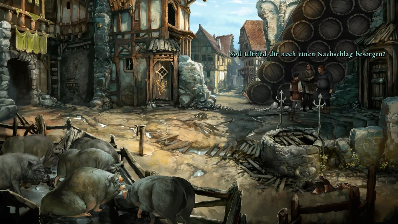 [20/06/2012] Zu Beginn des Spiels muss Geron die Schikanen von Olgierd und dem dumpfen Schläger Ulfried über sich ergehen lassen. 
