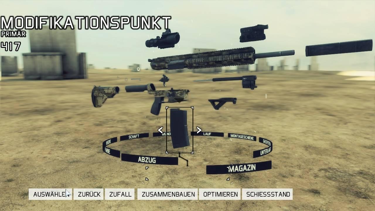 [26/06/2012] Das Gunsmith-Feature wurde vor der Veröffentlichung von Future Soldier sehr oft in den Vordergrund gerückt: Ihr könnt eure Waffen in allen Details modifizieren.