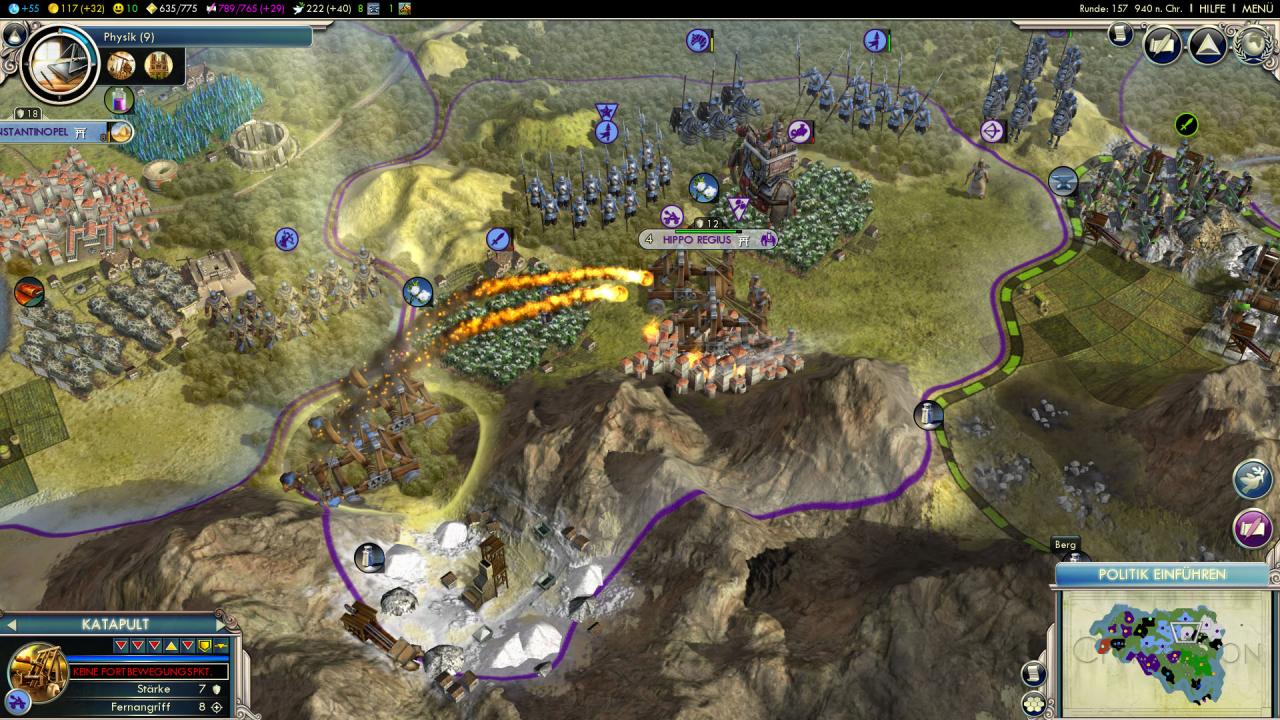 [23/07/2012] Firaxis hat ordentlich am Kampfsystem von Civilization 5 Gods & Kings geschraubt - die Schlachten sind nun noch taktischer. Unter anderem halten Städte einer Belagerung jetzt länger stand.