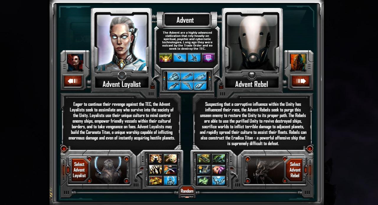 [20/07/2012] Die drei alten Völker werden in Sins of a Solar Empire: Rebellion durch sechs Fraktionen ersetzt - pro Rasse gibt's nun eine Loyalisten- und eine Rebellenseite.