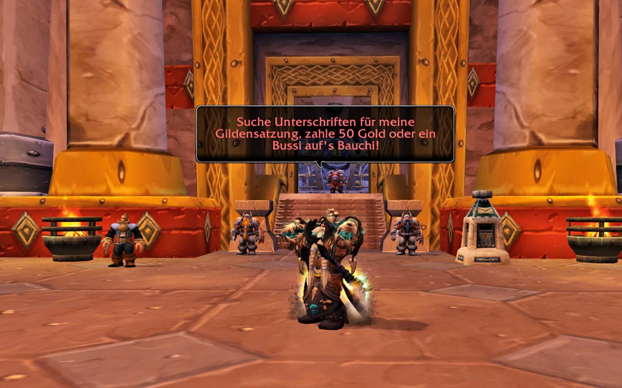 [06/08/2012] Spieler zum Unterschreiben der Gildensatzung zu finden ist auf vielen Servern von WoW gar nicht so leicht. Im Zweifel sollten Sie Gold bieten. 