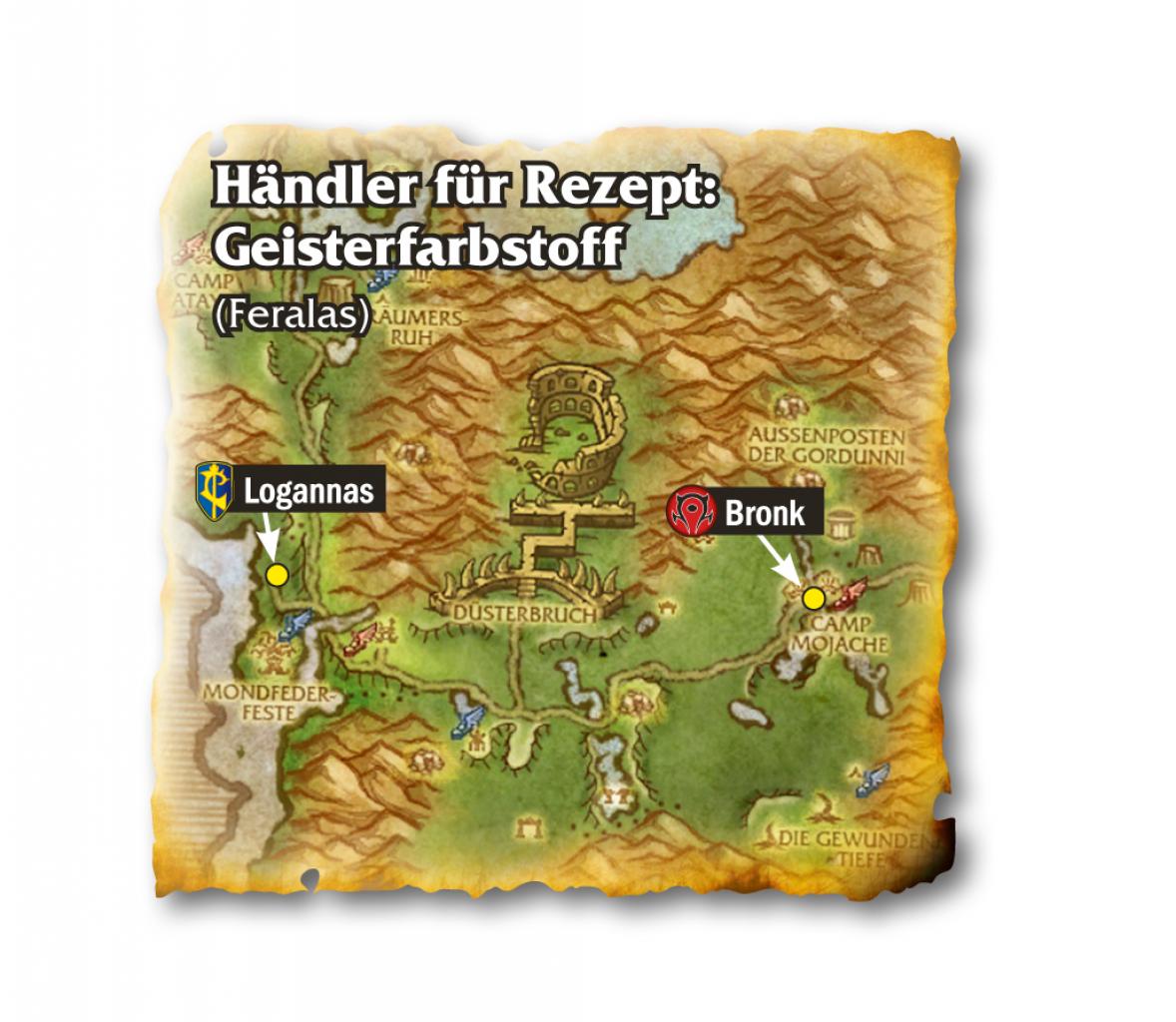 [06/08/2012] Die Händler für das Geisterfarbstoff-Rezept finden Sie in Feralas. 
