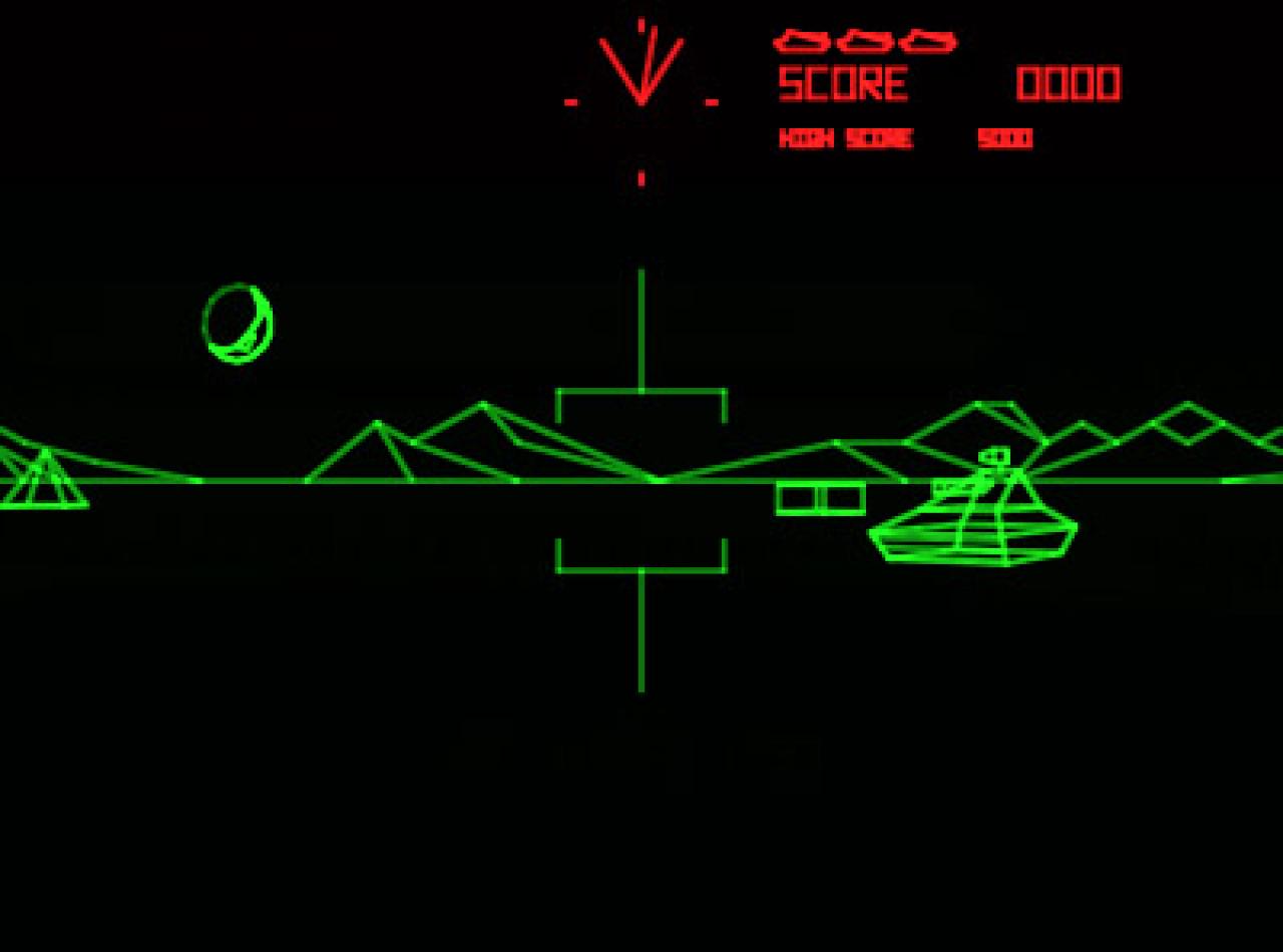 [02/08/2012] Das erste Spiel mit 3D-Engine - Battlezone (1980) - Ataris Battlezone läutete eine neue Ära von Videospielen ein, denn der actionlastige Arcadetitel nutze zum ersten Mal in der Geschichte eine 3D-Engine. Ihr steuert einen schwer bewaffneten Panzer aus der Ego-Perspektive. 