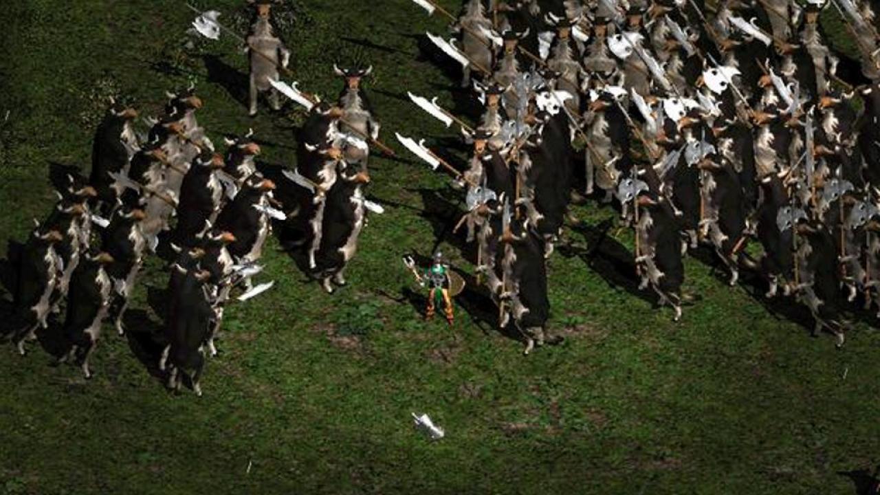 [04/09/2012] Der Kuhlevel (Diablo 2) - Ein Stadtfoliant und Wirrets Bein öffnen den Zugang zum geheimen Kuhlevel. Dort tummeln sich allerhand schwer bewaffenete Rinder, die von einem König angeführt werden. Ein Besuch der 