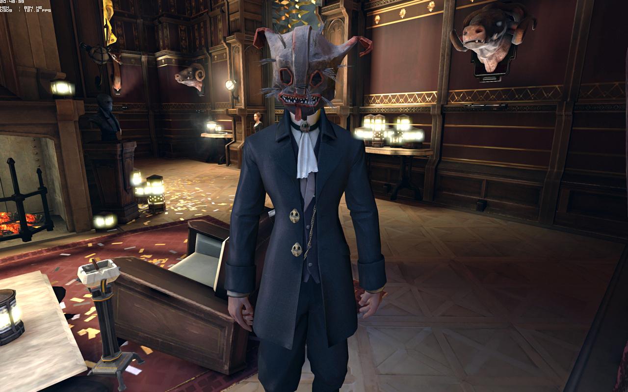 [06/10/2012] Obwohl in Dishonored eine sehr depressive Stimmung herrscht, gibt es eine Party in einem der der Level. Hier findet ein Maskenball statt. Ihr müsst die richtige Dame finden und von ihr Informationen beschaffen. Da kommt euch die Maske von Corvo natürlich sehr gelegen.