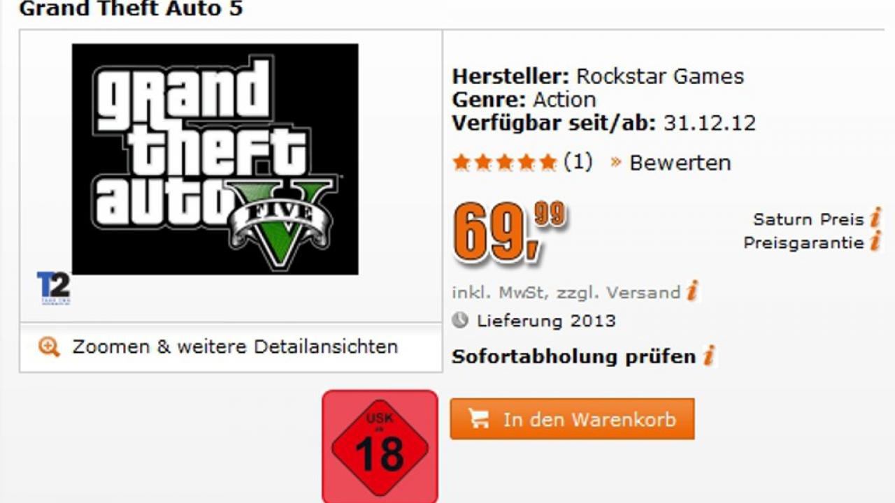 [22/10/2012] Wann erscheint GTA 5? - Die vielleicht wichtigste Frage von Fans. Analysten gehen davon aus, dass Grand Theft Auto 5 im Frühjahr 2013 in den Handel kommt. Möglich wäre ein Release zwischen dem März und Mai. In diesem Zeitraum sind viele Games aus Rockstars Portfolio erschienen (L.A. Nore, Red Dead Redemption, Max Payne 3, GTA 4).