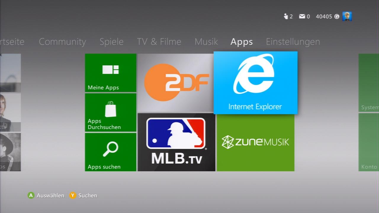 [16/10/2012] Oktober 2012: Microsoft veröffentlicht ein neues Dashboard-Update für Xbox 360. Neu mit dabei: eine Version des Internet Explorers, der das Surfen im Internet erlaubt.