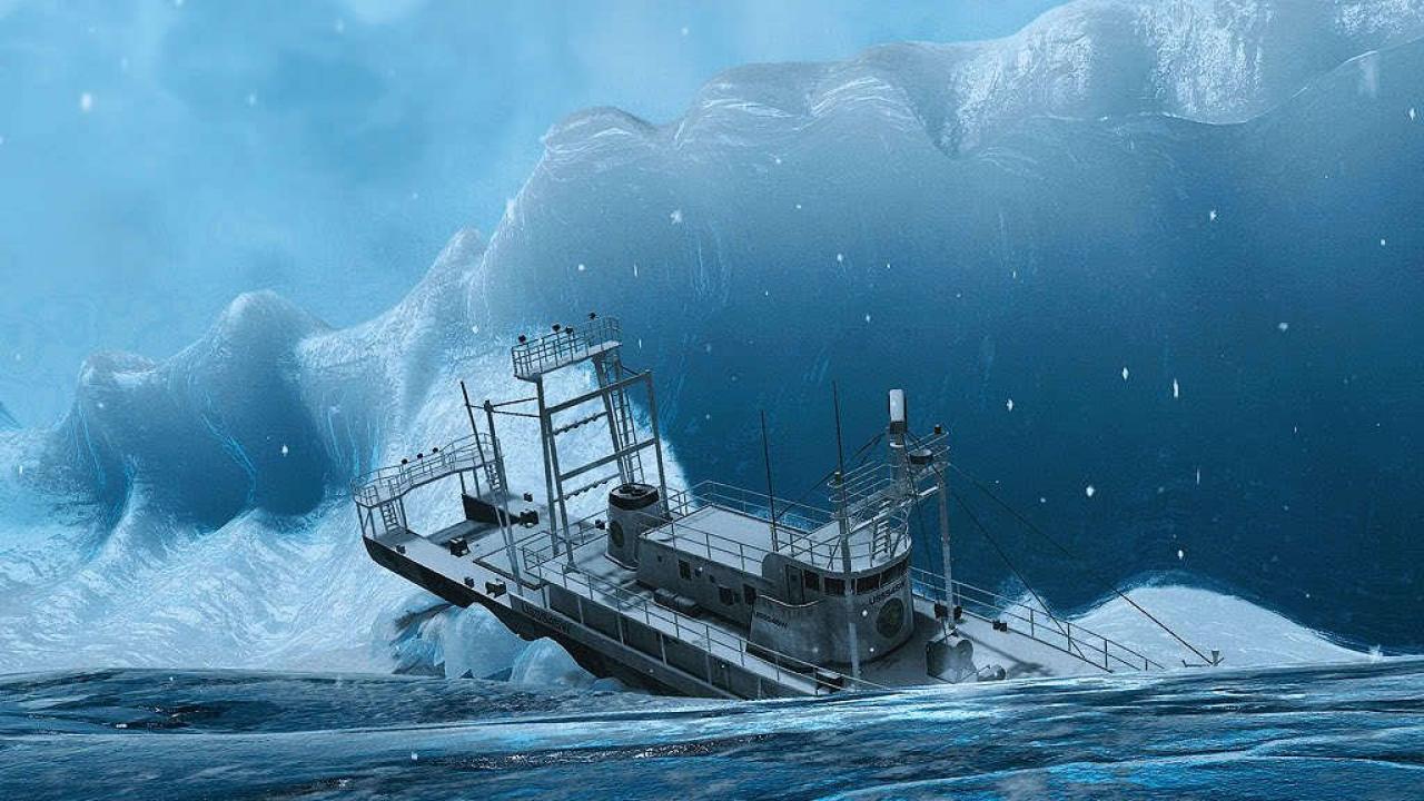 [29/10/2012] Ling-Shan-Inseln (Crysis / Crysis: Warhead) - Als die Aliens ausbüchsen, verwandeln sie das tropische Eiland in ein bezauberendes Eisparadies. Sogar einige Teile des Meeres werden eingefroren, die monströse Welle aus Eis (siehe Bild oben) wirkt irgendwie surreal. 