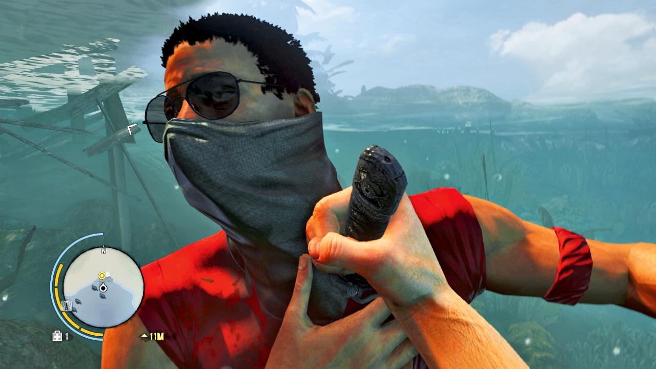 [21/11/2012] Far Cry 3: Unter den lernbaren Skills finden sich auch die praktischen Takedowns - das sind tödliche, brutale Nahkampfmanöver, die man ideal zum Schleiche, aber auch mitten im Kampf gut nutzen kann.