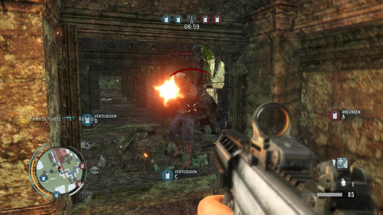 [21/11/2012] Zusätzlich bietet Far Cry 3 auch einen klassisch-kompetitiven Mehrspielermodus, in dem wir im Team und alleine gegen andere Spieler antreten und Missionsziele auf der Karte lösen.