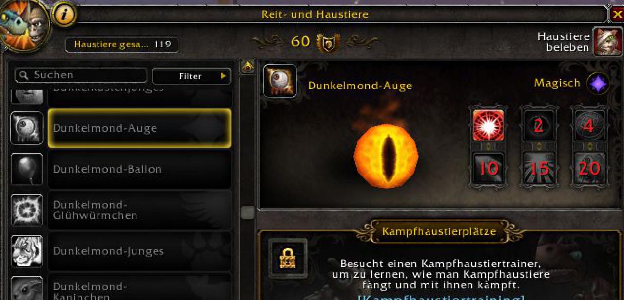 [09/11/2012] Das Dunkelmond-Auge soll sich über Haustierkämpfe verdienen lassen.