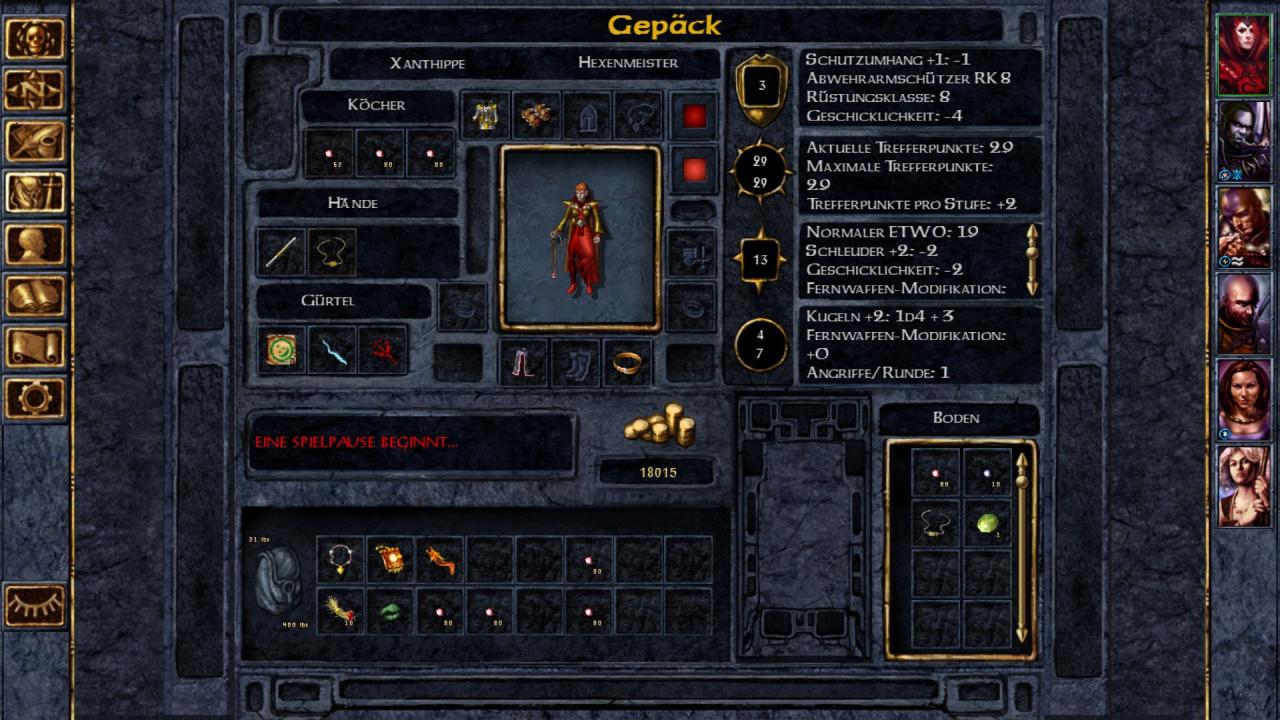 [03/12/2012] Baldur's Gate: Enhanced Edtion im Test: Das leicht verbesserte Inventar ist immer noch viel zu klickintensiv und arm an Komfort.