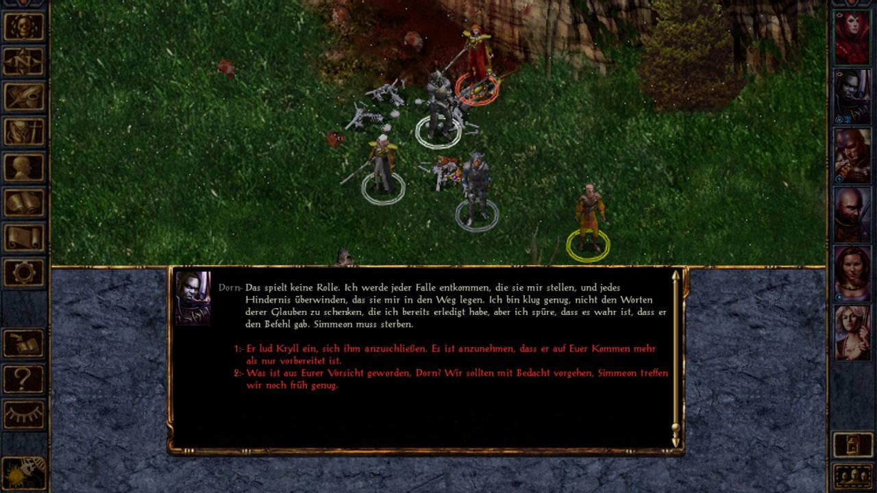 [03/12/2012] Baldur's Gate: Enhanced Edtion im Test: Die deutsche Fassung entält weder die Original-Sprachausgabe noch die neu vertonten englischen Dialoge. 