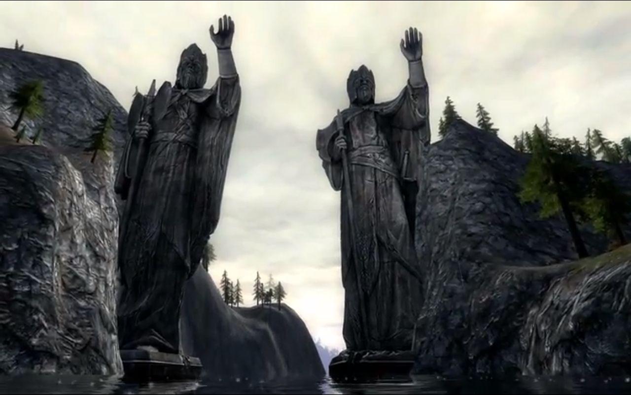 [13/12/2012] Die Argonath aus Der Herr der Ringe Online sind gewaltige Abbilder der Altvorderen, die vom Regenten Rómendacil, dem späteren gondorianischen König Rómendacil II, gebaut wurden. Natürlich sind die Bauwerke auch in den Filmen zu sehen. Mächtig stilvoll!