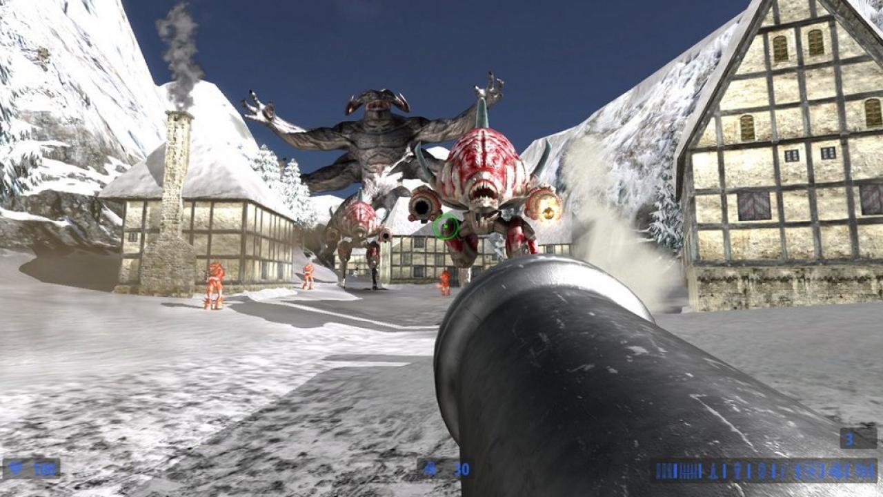[04/03/2013] Kanone ist zweifellos eine der kuriosesten Waffen im Arsenal des furchtlosen Helden Serious Sam. Mit einer Kugel könnt ihr ganze Wellen von blutrünstigen Kreaturen zurückschlagen. Nur größere Wesen vertragen schon mal zwei Treffer aus der Kanone. Unser persönliches Lieblingsstück in der Liste!