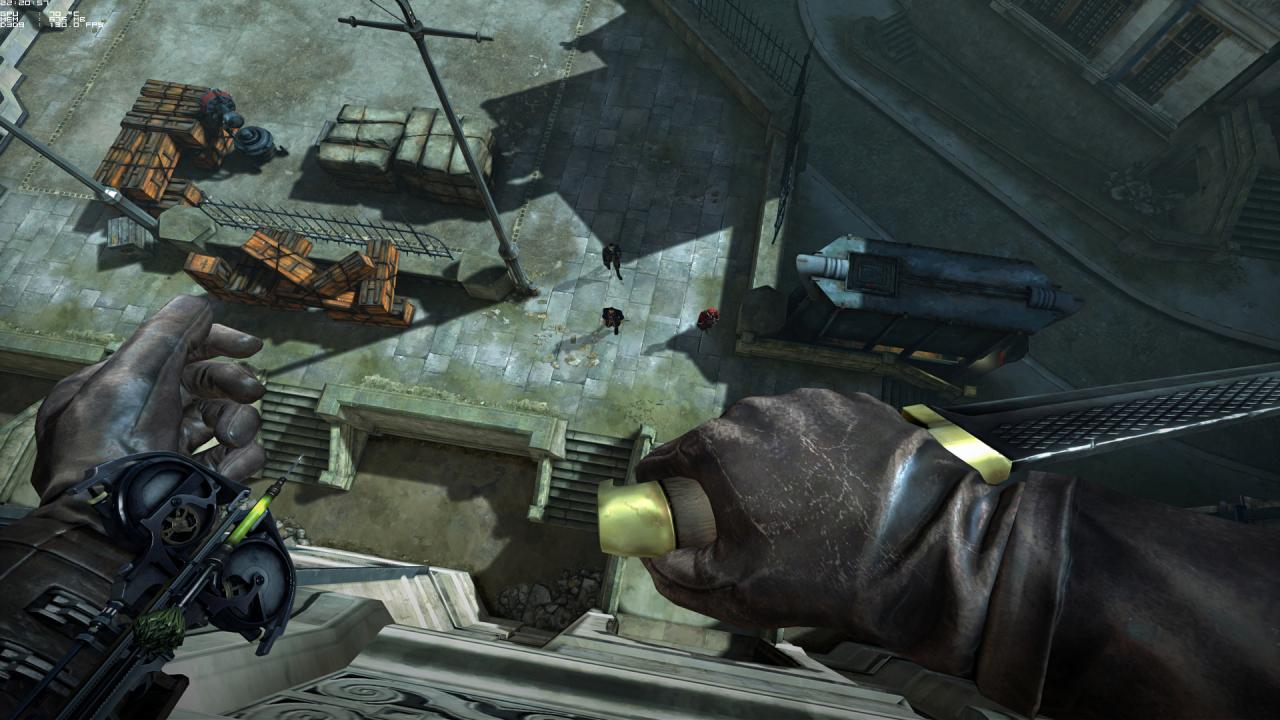 [25/04/2013] Dishonored - Um unsere Ziele auszuschalten, klettern oder teleportieren wir uns auf hohe Gebäude und schalten sie dann von oben aus. Mit einem Sturz in die Tiefe...