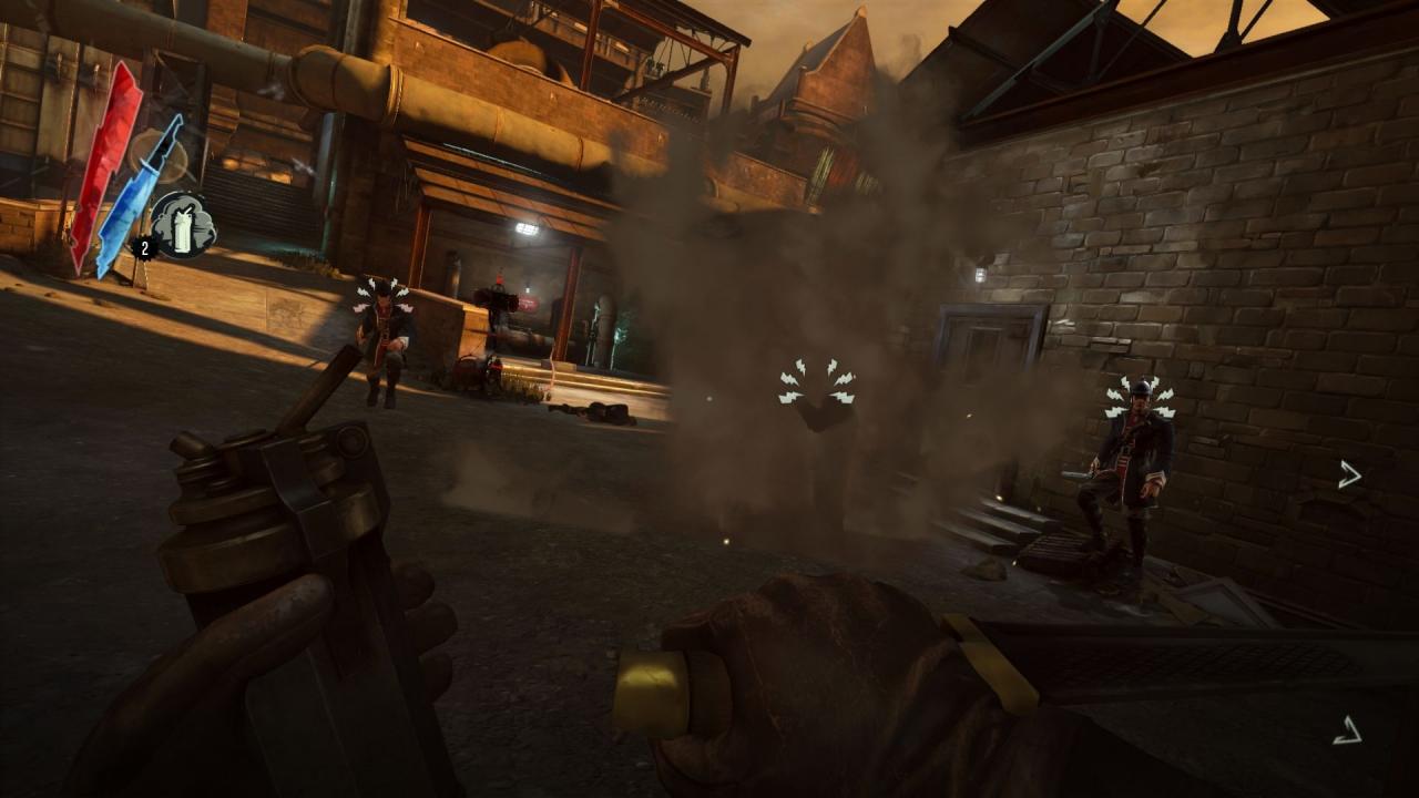 [19/04/2013] Der DLC-Test zu Dishonored: Knife of Dunwall: Der Würgestaub setzt mehrere Gegner auf einmal aus, ohne sie umzubringen.