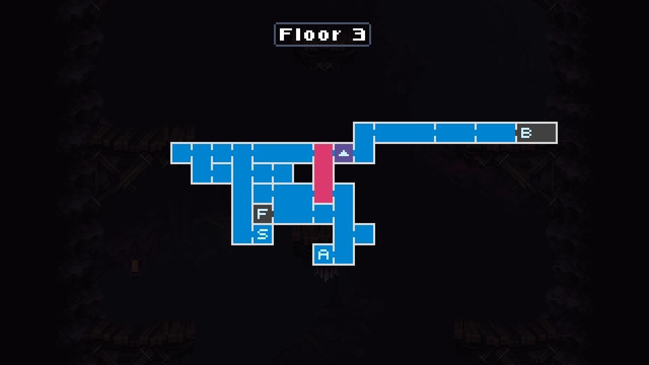 [29/05/2013] Die typische Metroidvania-Automap darf auch in Chasm nicht fehlen. Gut zu sehen: Die zufallsgenerierten Levels sind hier in Stockwerke unterteilt.