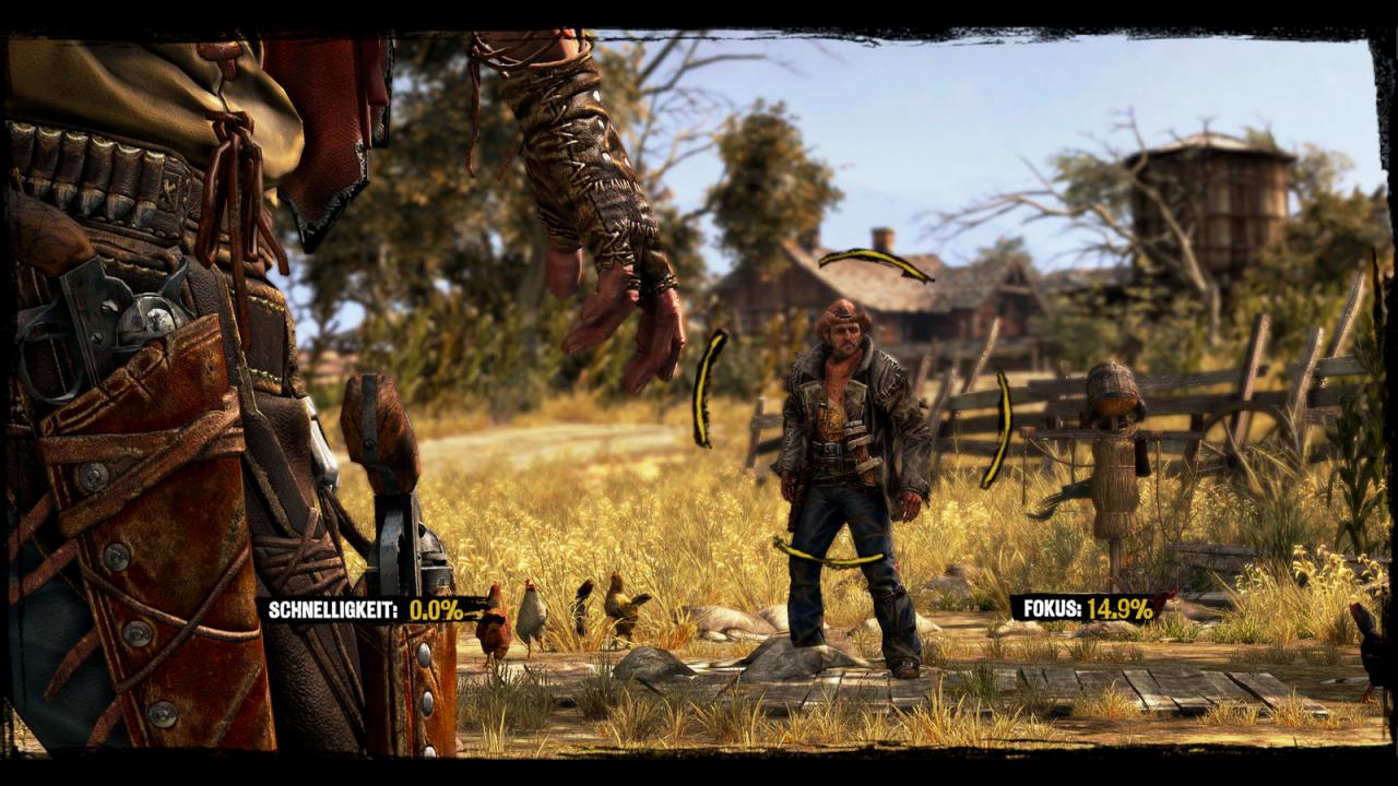 [23/05/2013] Auch in Call of Juarez steht uns eine Art Bullet-Time-Fähigkeit zur Verfügung. Mit dem Concentration Mode schaffen wir es, unsere Kugeln zielsicher zu platzieren.