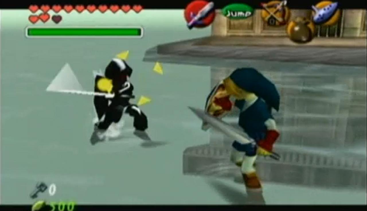 [31/05/2013] Der schwarze Link ist in ein Mini-Boss im Wassertempel und Wächter des Enterhakens in Ocarina of Time. Er imitiert jede Bewegung die Link macht wie ein Schatten. Neben Ocarina of Time hat Schatten-Link Auftritte in anderen Zelda-Spielen wie
