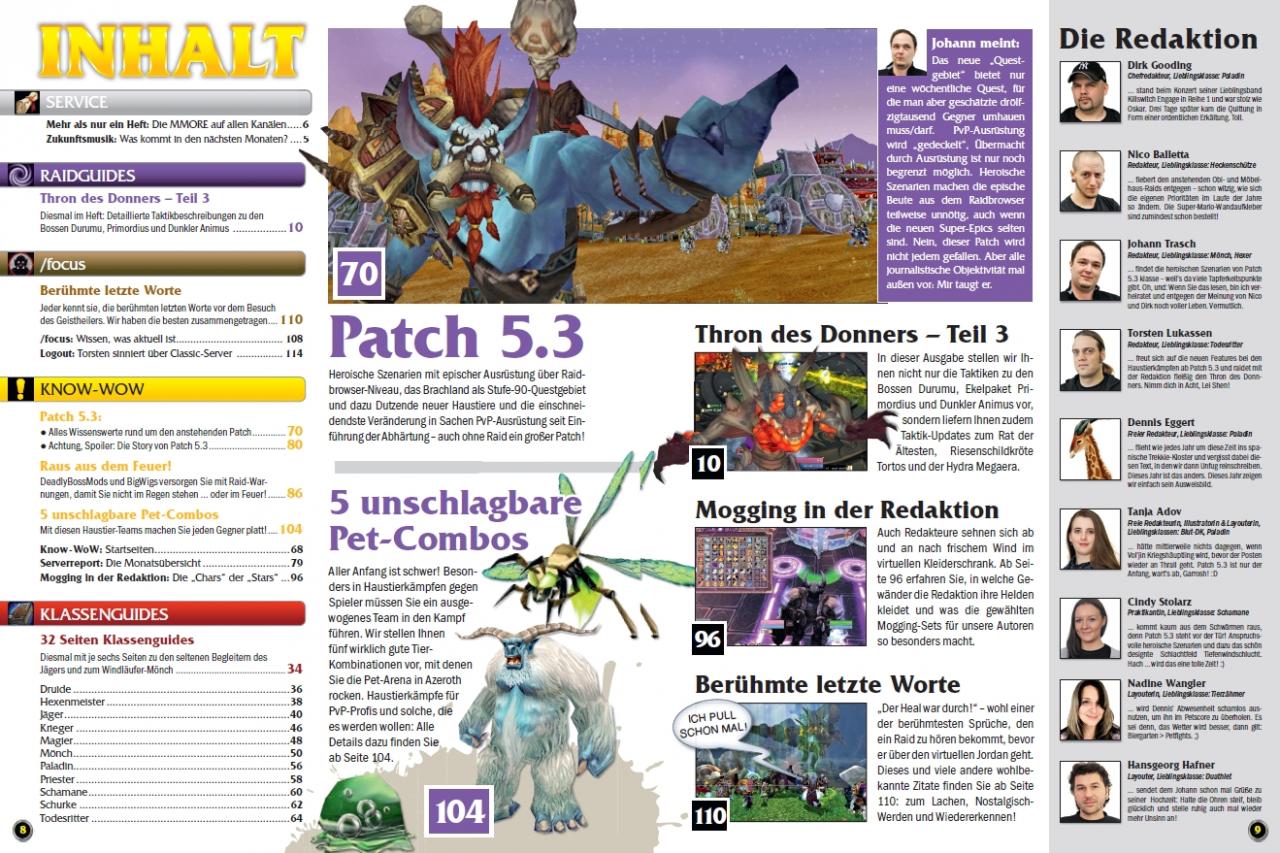 [13/05/2013] Guides, Tipps, Specials rund um World of Warcraft: Mists of Pandaria auf 116 Seiten: Die neue PC Games MMORE 6/13 ist da!